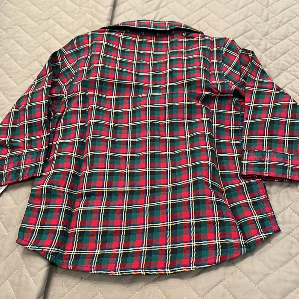 Carter Baby 2-Piece Plaid Button-Front Top & Pant Set/NWT/12M